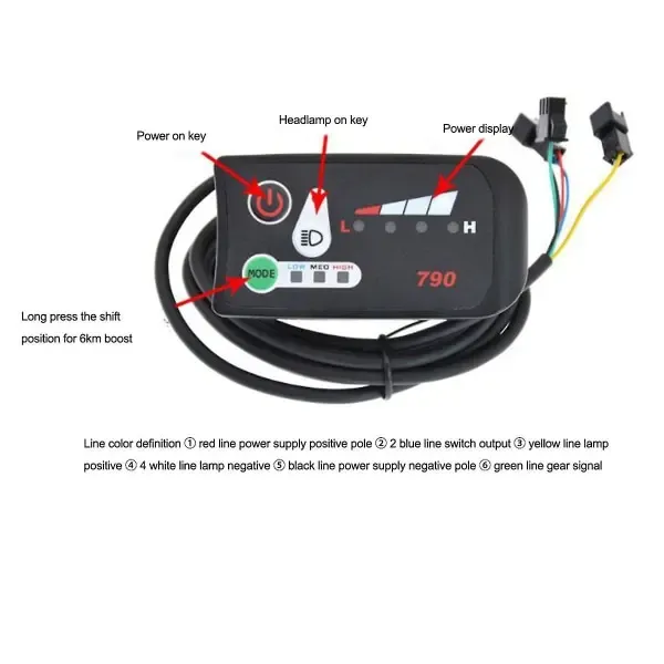 Reliable Professional Intelligent Led 790 Display Of Electric Bike Computer Panel, 36v, Black Color, 1 Pcs Pack - Image 3