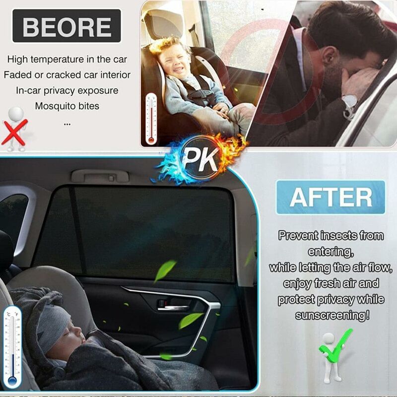 Car tailgate mosquito net, magnetic mosquito net for car trunk, universal sunshade for car SUV XL, Replacement Part - Image 3