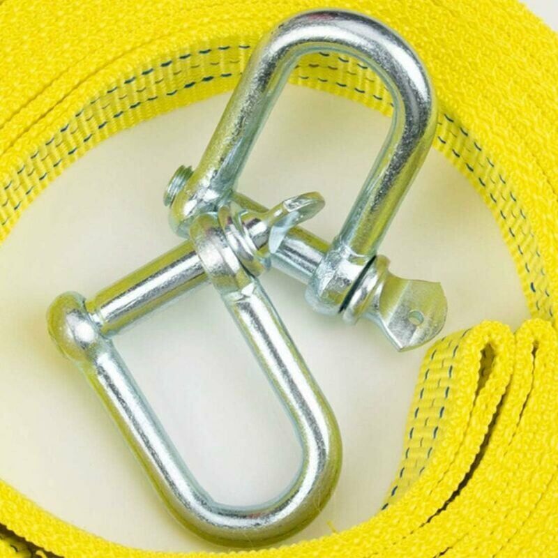 Heavy duty towing strap with two D-ring safety hooks for winch, 5 ton capacity and 5 m length..DEBUNS, Replacement Part - Image 3