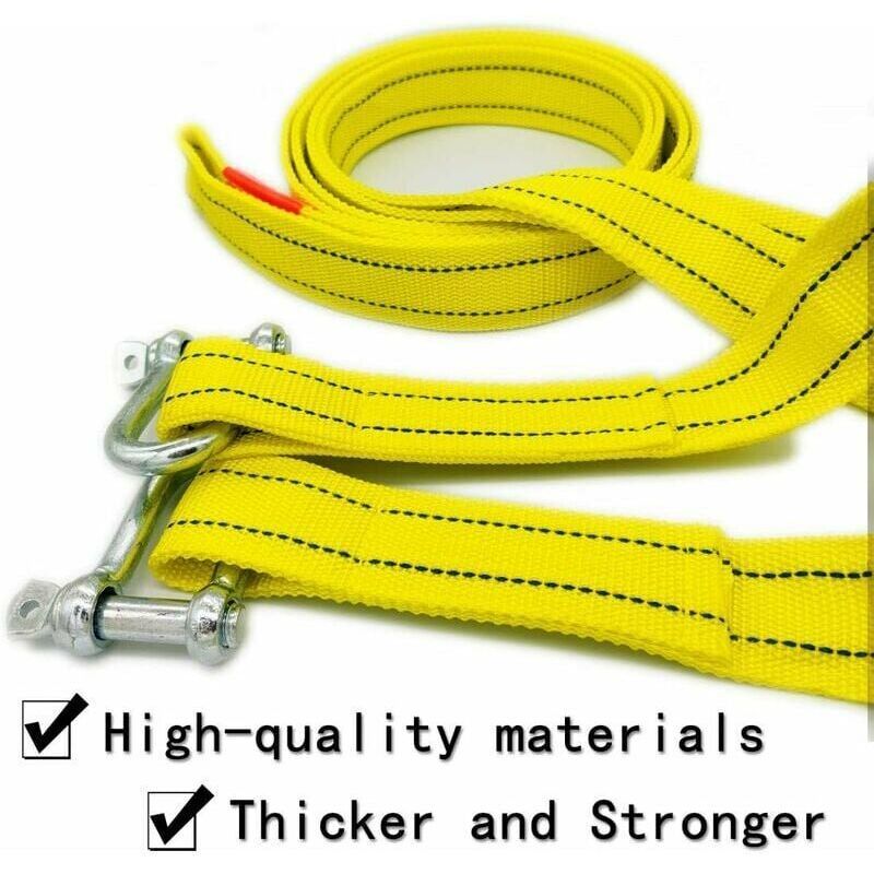 Heavy duty towing strap with two D-ring safety hooks for winch, 5 ton capacity and 5 m length..DEBUNS, Replacement Part - Image 4