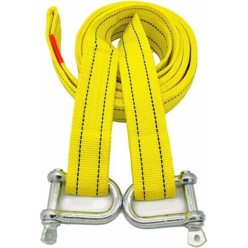 Heavy duty towing strap with two D-ring safety hooks for winch, 5 ton capacity and 5 m length..DEBUNS, Replacement Part - Image 5