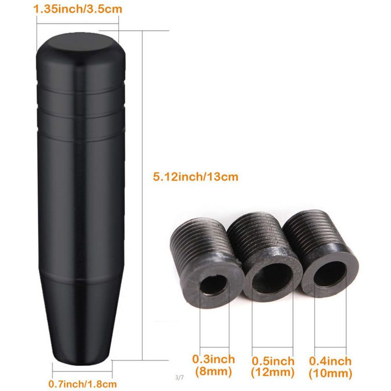 Aluminum Car Gear Shift Knob, Universal Long Handle Manual Gear Shifter Lever with 3 Thread Adapters M8 M10 M12, by DEBUNS, Black Color - Image 4