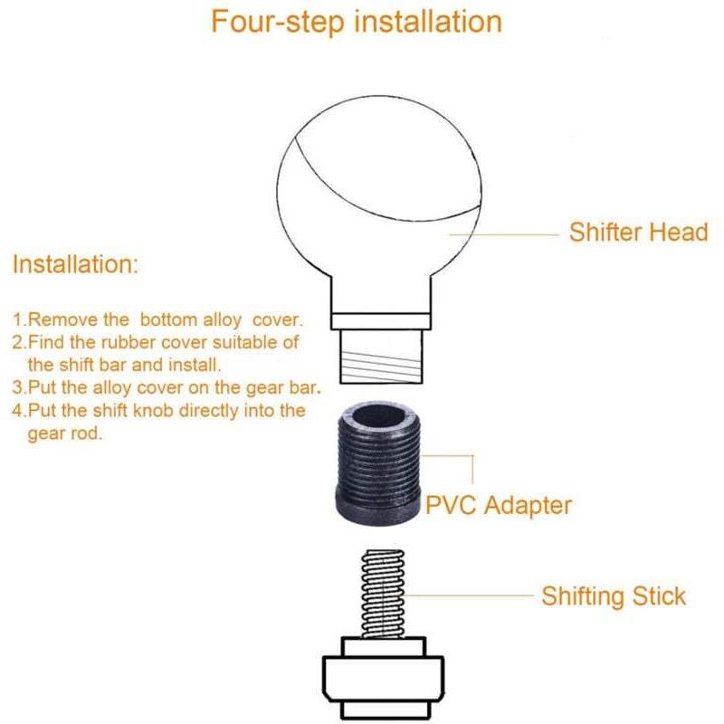 Aluminum Car Gear Shift Knob, Universal Long Handle Manual Gear Shifter Lever with 3 Thread Adapters M8 M10 M12, by DEBUNS, Black Color - Image 5