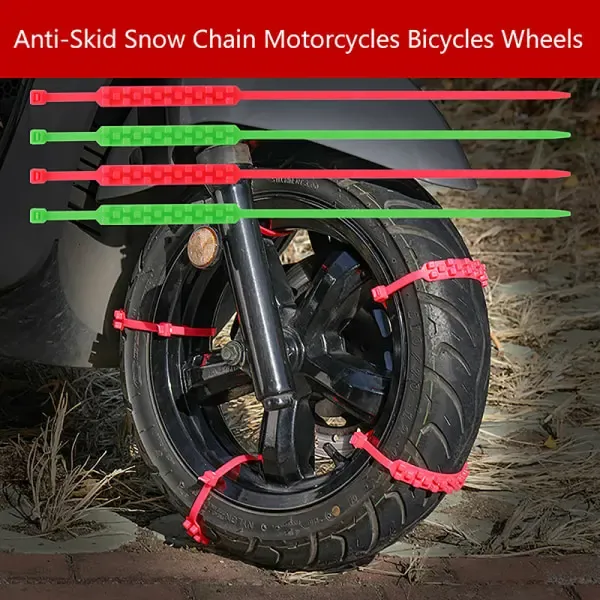 Practical High Performance Replacement pcs Motorcycle Bicycle Winter Snow Tire Anti-skid Chains Black, Excellent Performance - Image 2