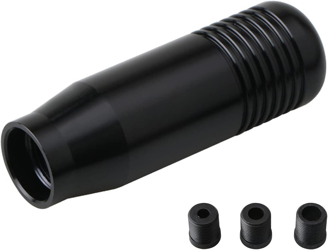 8.5CM Manual Car Gear Shift Knob - Universal 5.6-Speed Aluminum Gear Shift Knob Adapter - Gear Shift Knob (Black) Black—yux - Image 1