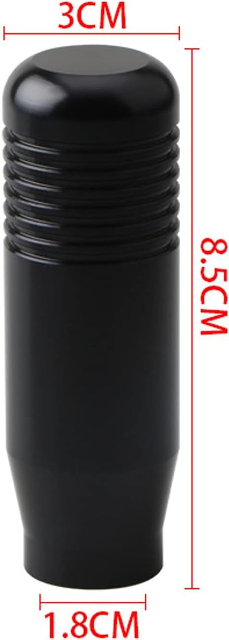 8.5CM Manual Car Gear Shift Knob - Universal 5.6-Speed Aluminum Gear Shift Knob Adapter - Gear Shift Knob (Black) Black—yux - Image 2