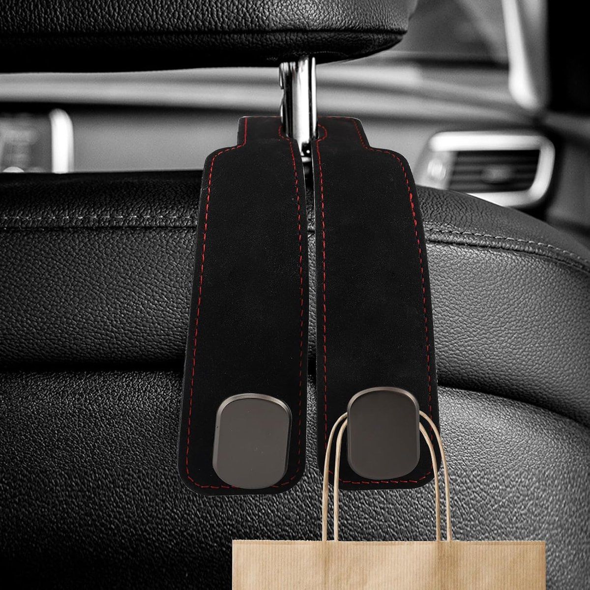 Compatible pcs - 17*4.5*8.5 cm Car Headrest Hooks Multifunctional Leather Seat Organizer Hook for Backrest Interior Accessories For Bags, Purses - Image 2