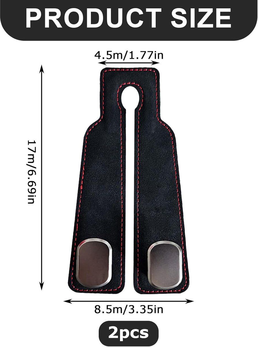 Compatible pcs - 17*4.5*8.5 cm Car Headrest Hooks Multifunctional Leather Seat Organizer Hook for Backrest Interior Accessories For Bags, Purses - Image 5
