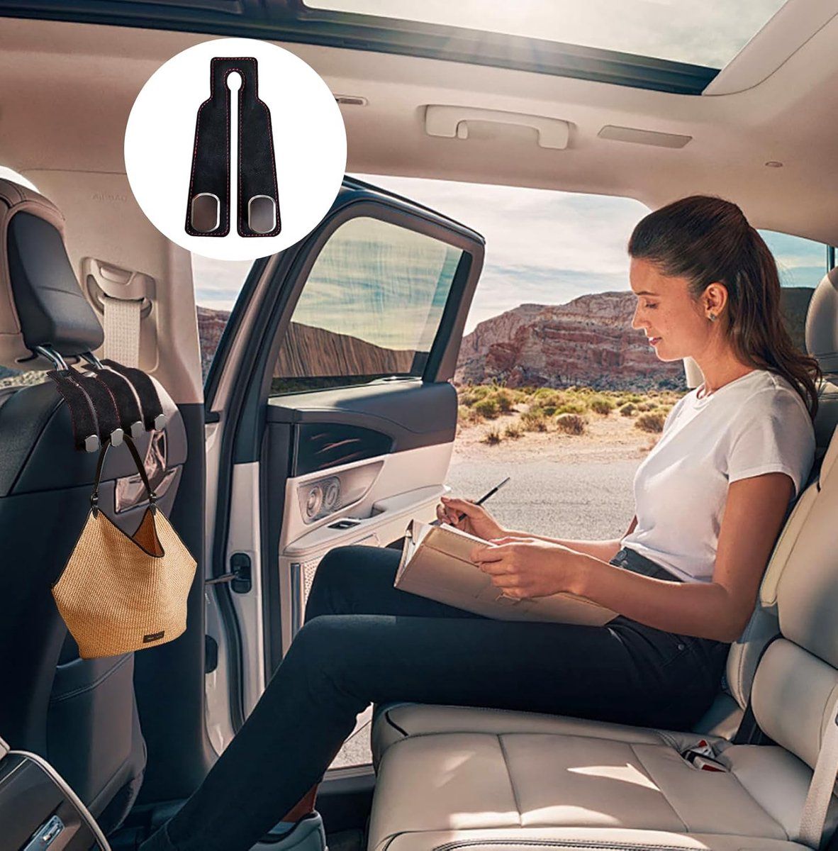 Compatible pcs - 17*4.5*8.5 cm Car Headrest Hooks Multifunctional Leather Seat Organizer Hook for Backrest Interior Accessories For Bags, Purses - Image 6
