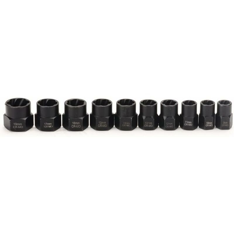 Durable High Quality 11 Piece 9.5mm Impact Bolt Extractor Tool Set with Tool Box, Perfect Fit, Easy to Use, Good Performance - Image 2