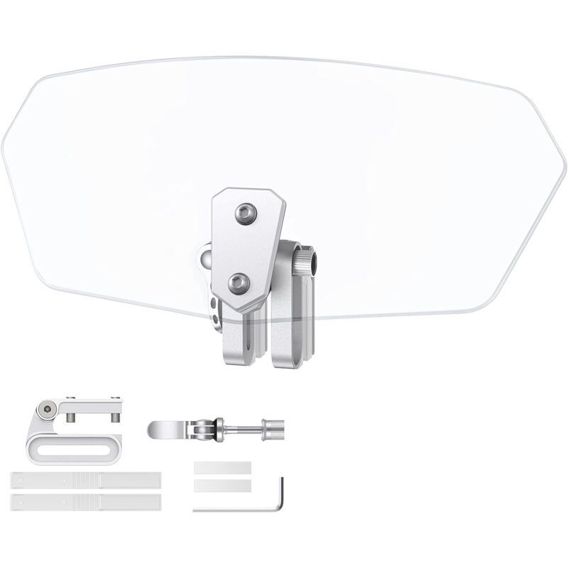 Motorcycle Windshield Adjustable Clip On Windscreen Extension Spoiler Wind Deflector for Motorcycle-Clear, Replacement Part - Image 1