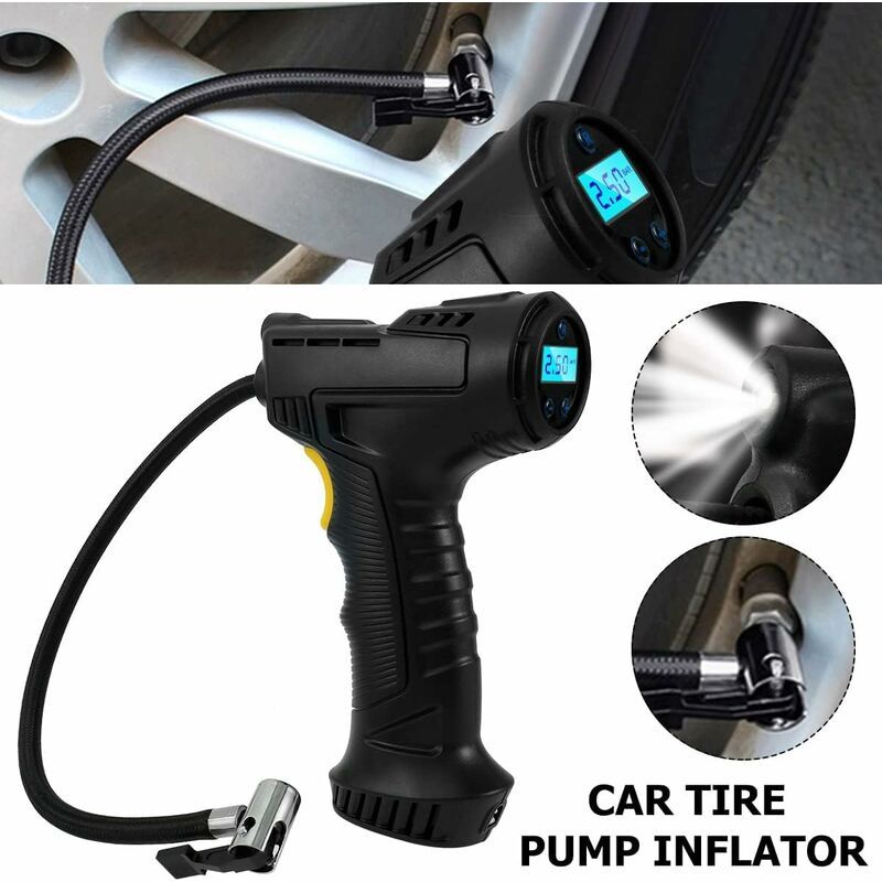 Portable 120W Cordless Tire Inflator with Digital Pressure Gauge - 2000mAh Battery, Compatible with Cars, Motorcycles, Bicycles - Image 4