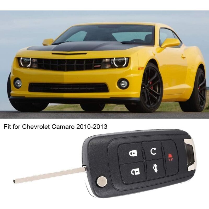 Long Lasting Premium Button Car Key Fob Case Cover For Chevrolet Camaro 2010-2013, Replacement Part, Black Color - Image 2