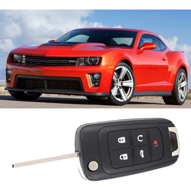 Long Lasting Premium Button Car Key Fob Case Cover For Chevrolet Camaro 2010-2013, Replacement Part, Black Color - Image 3