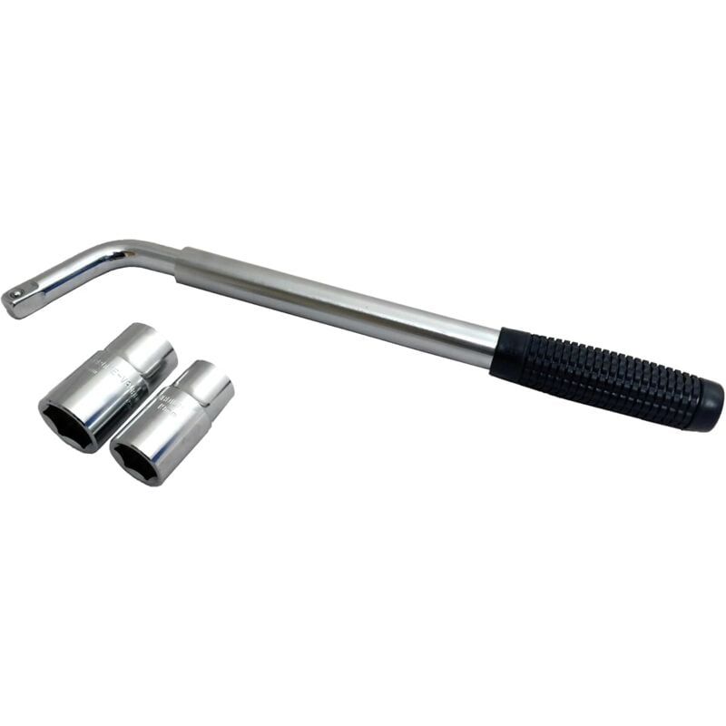 Car Wheel Socket Wrench - Extendable Handle - Socket Sizes: 17mm, 19mm, 21mm, 23mm - Fits All Standard Vehicles - Image 1