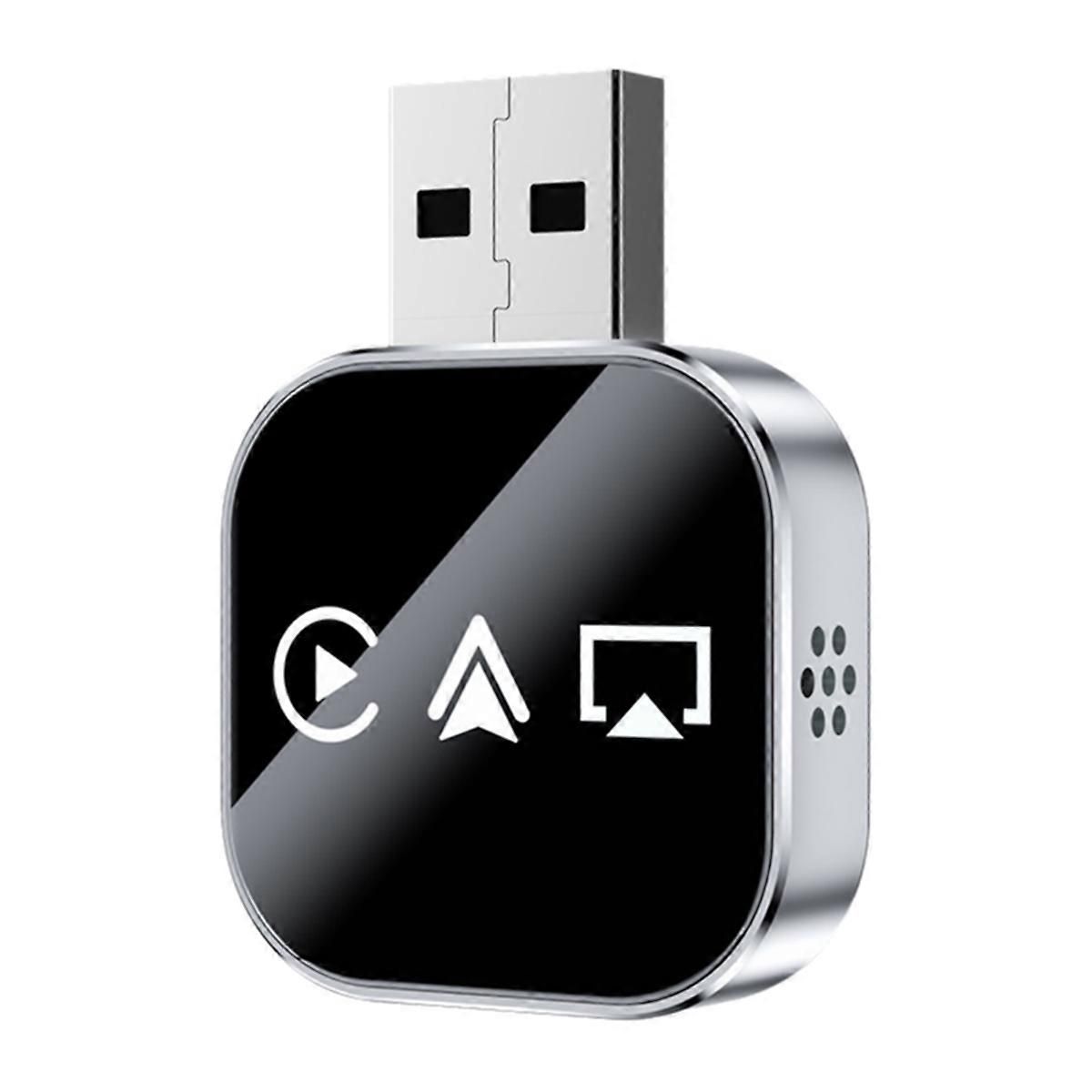 3-in-1 Wireless CarPlay Adapter Smart CarPlay AirPlay Android Auto USB Dongle Wired CarPlay to Wireless, Metal material, Black/Silver Color Options - Image 1