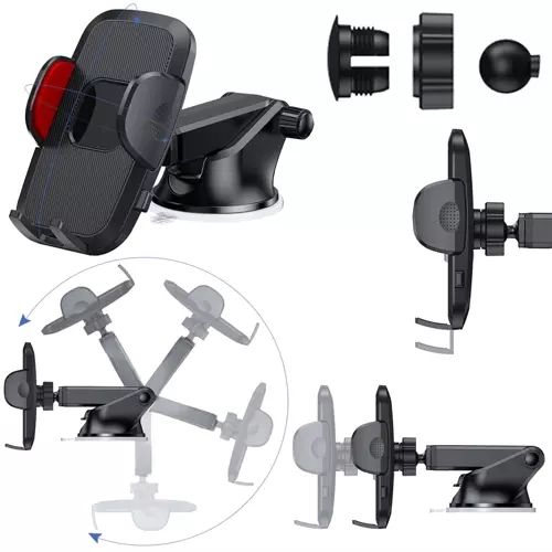Mobile Holder / Car Holder / Car Holder - Suction Cup 230, Plastic material, dashboard mounting, stable phone or GPS support - Image 5