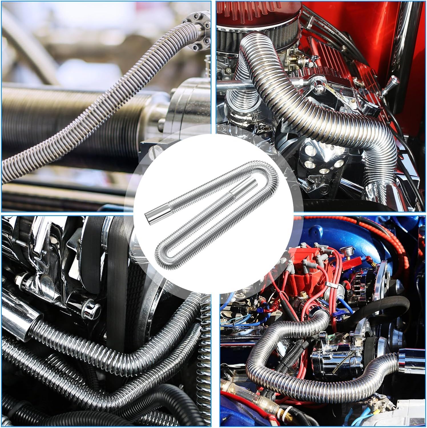 Air heater hose, 300 cm Diameter 2.5 cm stainless steel exhaust pipe, parking heater pipe with 2 hose clamps, for parking heater 300CM - Image 7