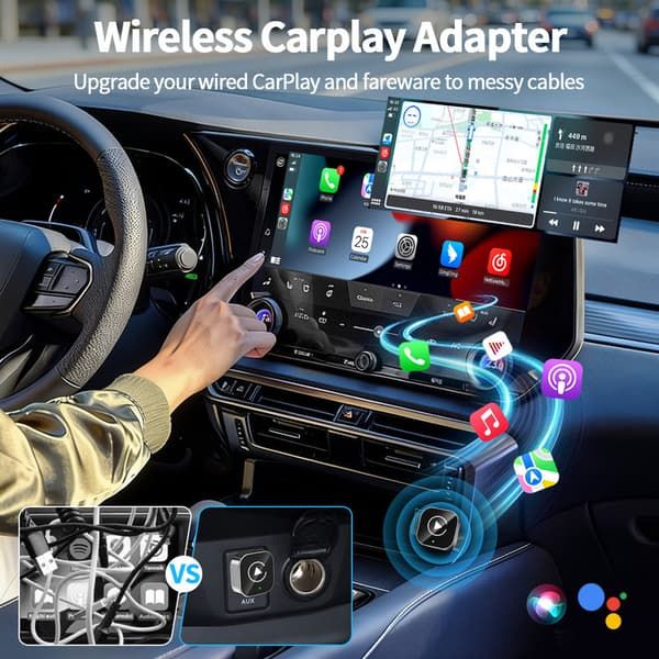 2-in-1 Wireless CarPlay Adapter Android Auto Wireless Adapter Smart Mini Box USB Dongle Plug and Play WiFi Quick Connection - Image 2