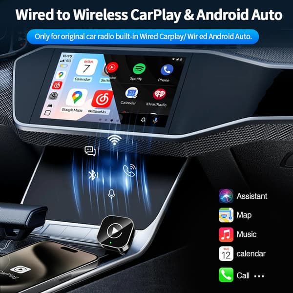 2-in-1 Wireless CarPlay Adapter Android Auto Wireless Adapter Smart Mini Box USB Dongle Plug and Play WiFi Quick Connection - Image 3