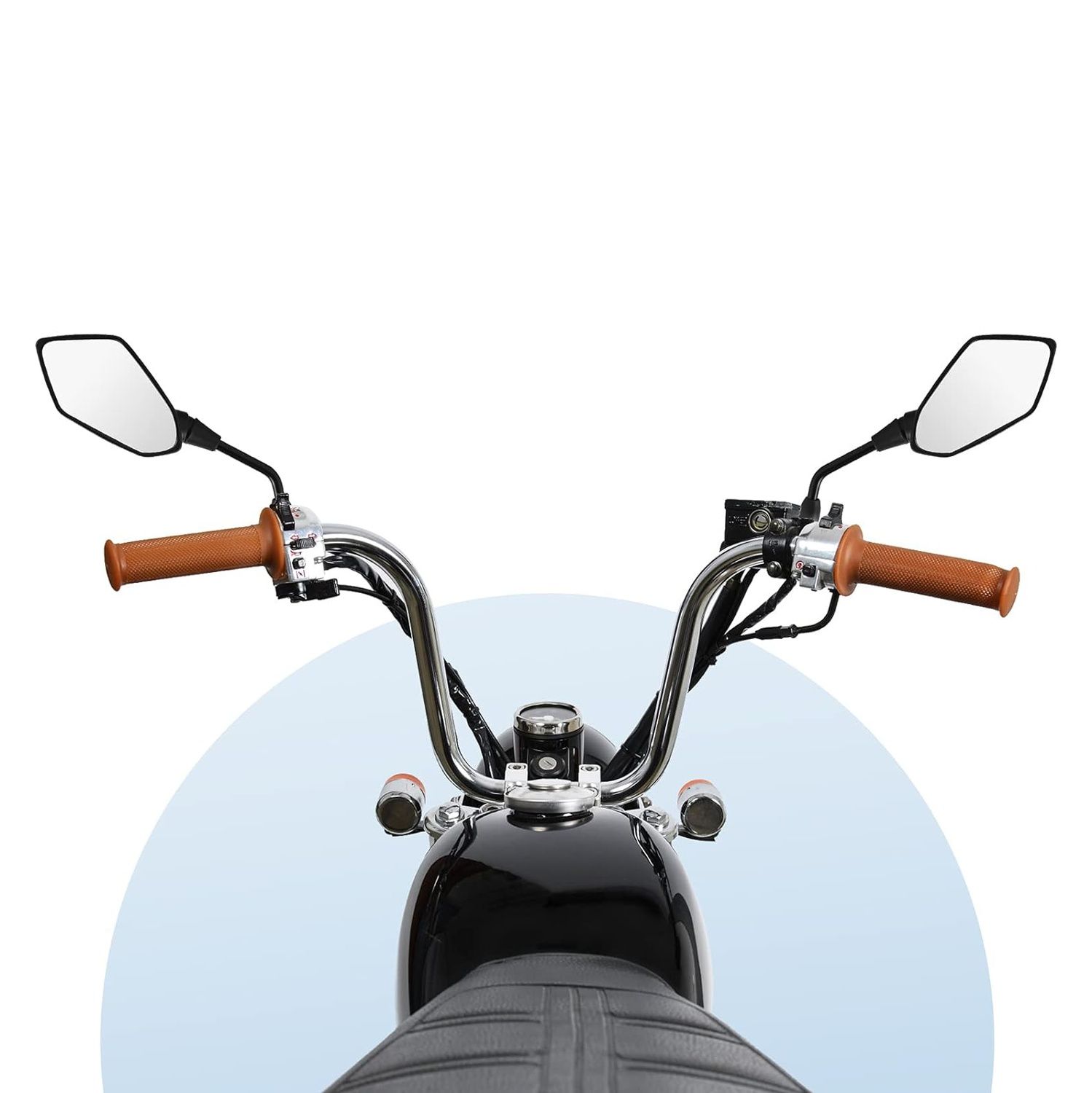 Universal Rearview Mirrors for Motorcycle - Side Mirror - Mirror, ABS + Steel material, direct exterior replacement - Image 4