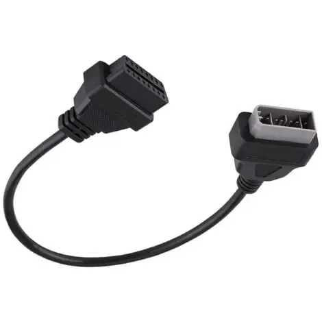 Diagnostic Cable, 14 Pin to 16 Pin OBD2 Adapter Connector Diagnostic Cable for Nissan, Plastic + Metal material, Black Color - Image 1