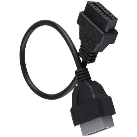 Diagnostic Cable, 14 Pin to 16 Pin OBD2 Adapter Connector Diagnostic Cable for Nissan, Plastic + Metal material, Black Color - Image 2