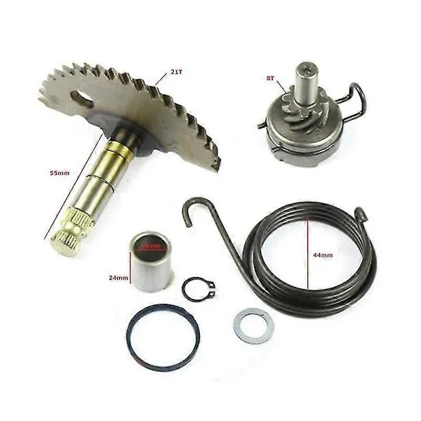 Kickstart kit complete with drive shaft, spring and pinion Banmo for 50cc Gy6 139qmb scooter ATV, Steel material - Image 1