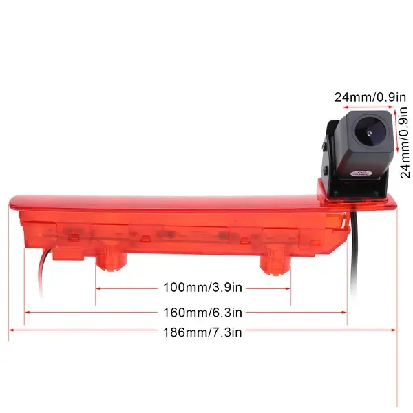 Reversing camera with LED brake light, waterproof, fits Transporter T5 T6 Van 2010-2019, ABS material, driving view recording - Image 4