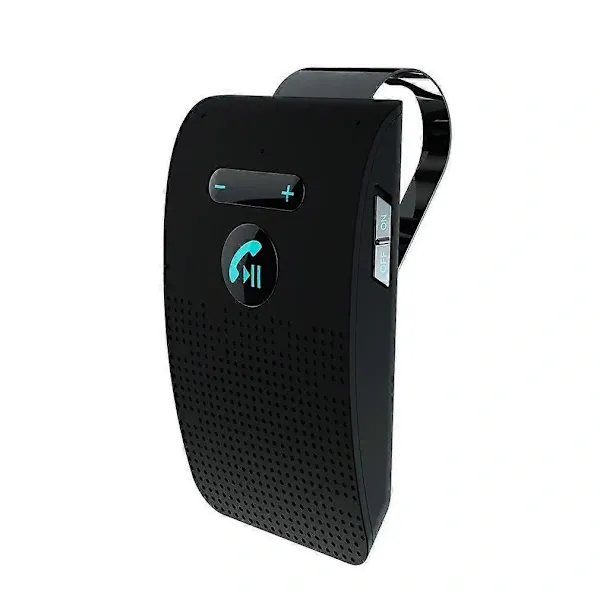 Bluetooth Handsfree Car Kit 5.0 Sun Visor Clip Wireless Audio Receiver Speakerphone Loud Speaker Music Player Dual Microphone black, Black Color - Image 3