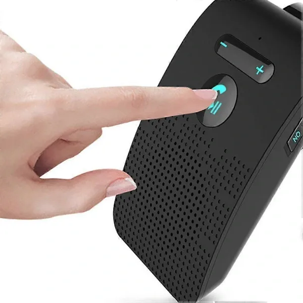 Bluetooth Handsfree Car Kit 5.0 Sun Visor Clip Wireless Audio Receiver Speakerphone Loud Speaker Music Player Dual Microphone black, Black Color - Image 4