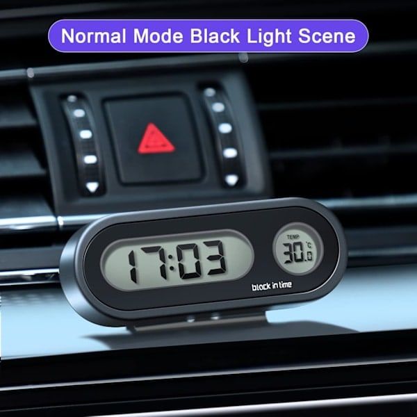 2-in-1 Digital Car Clock with Thermometer compatible with Dashboard, Pack, automotive replacement use, vehicle maintenance accessory, Blue Color - Image 5