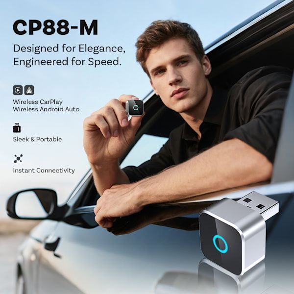 Ottocast Mini Cube Wireless CarPlay Adapter Android Auto Car Connection Box CP88-M, Aluminum Alloy material, wireless audio upgrade - Image 3