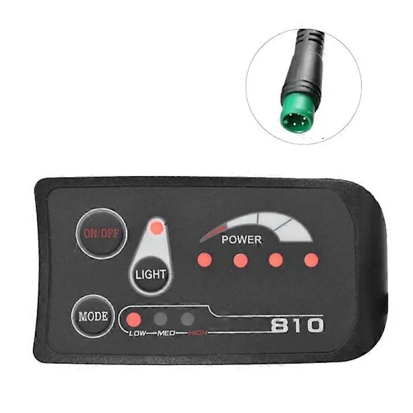 S810 E-Bike Meter LED Display IP65 36V UART Compatible with Electric Bike Electric Bicycle Meter (36V) Black 5PIN, ABS + Plastic material, Black Color - Image 1