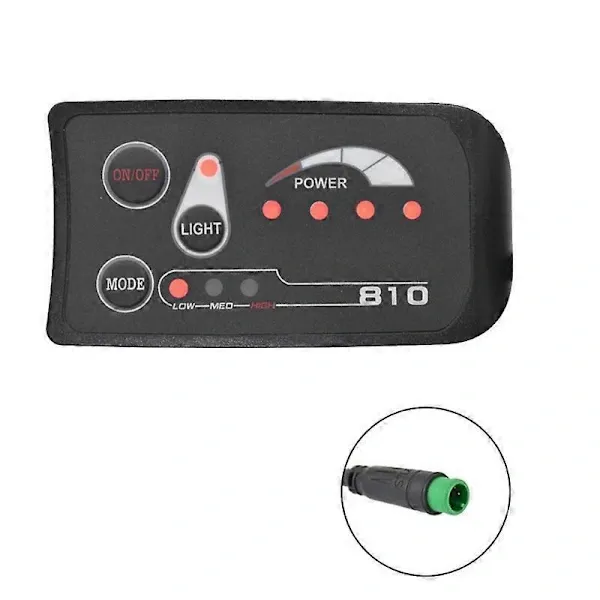 S810 E-Bike Meter LED Display IP65 36V UART Compatible with Electric Bike Electric Bicycle Meter (36V) Black 5PIN, ABS + Plastic material, Black Color - Image 2