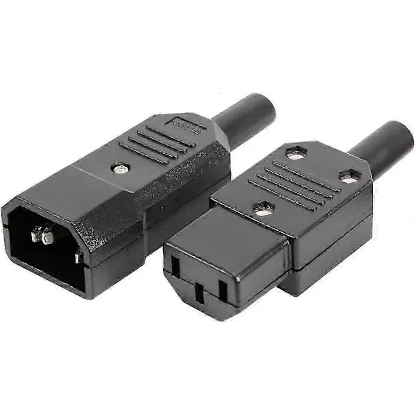 1 pair AC250V 10A IEC C14 male C13 female, 3 pin terminals Inline adapter contact power socket, Copper material - Image 4