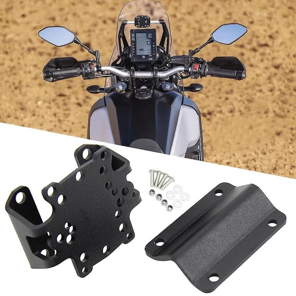 Motorcycle Navigation Bracket Mobile Phone Gps Plate Bracket Phone Holder For Tenere 700 Tenere 700, Metal material, Black Color - Image 3