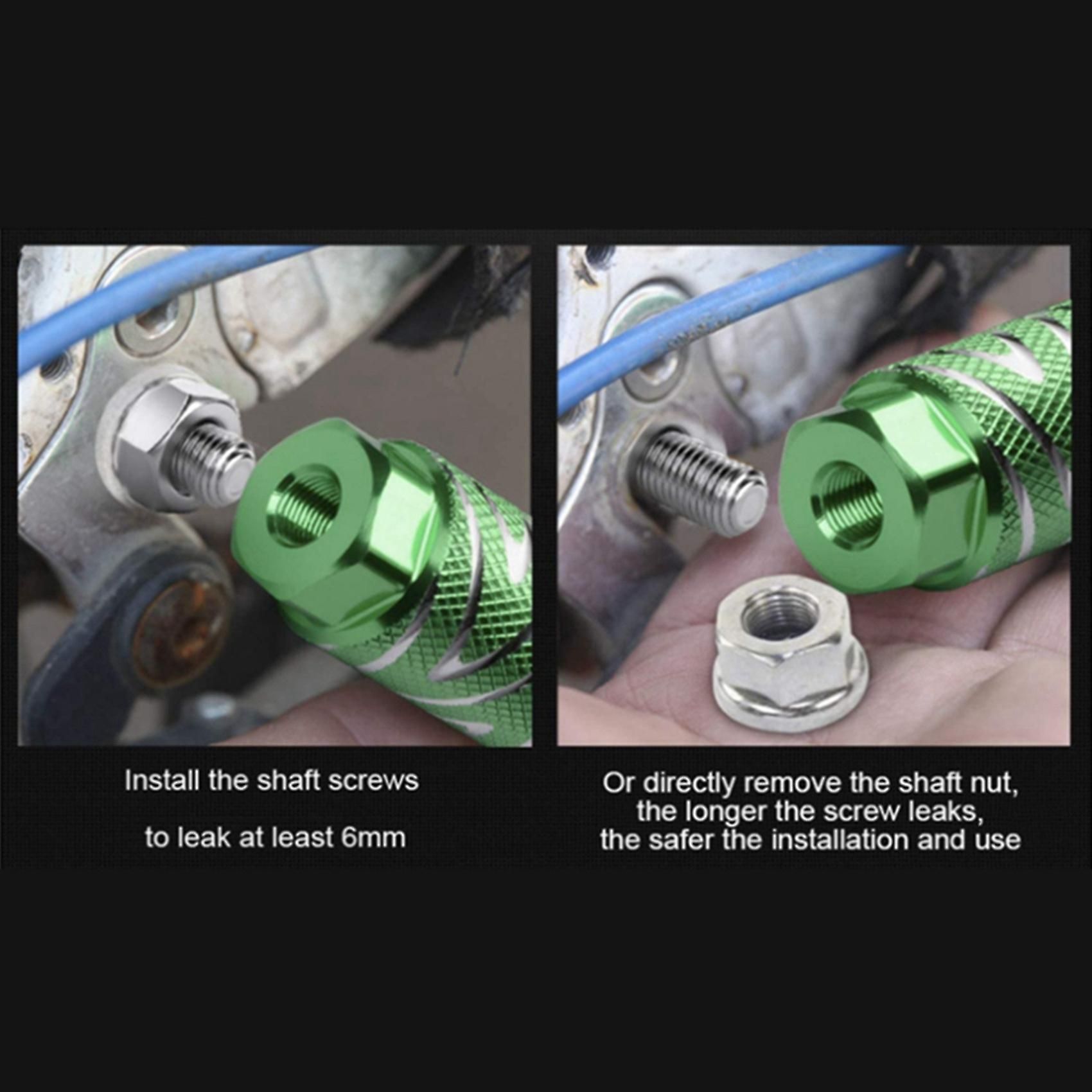 4 pcs Aluminum Alloy Bike Pegs Bmx Pedals Fit 3/8 Inch Axles Bicycle Back Pedals, automotive replacement use, Green Color - Image 3