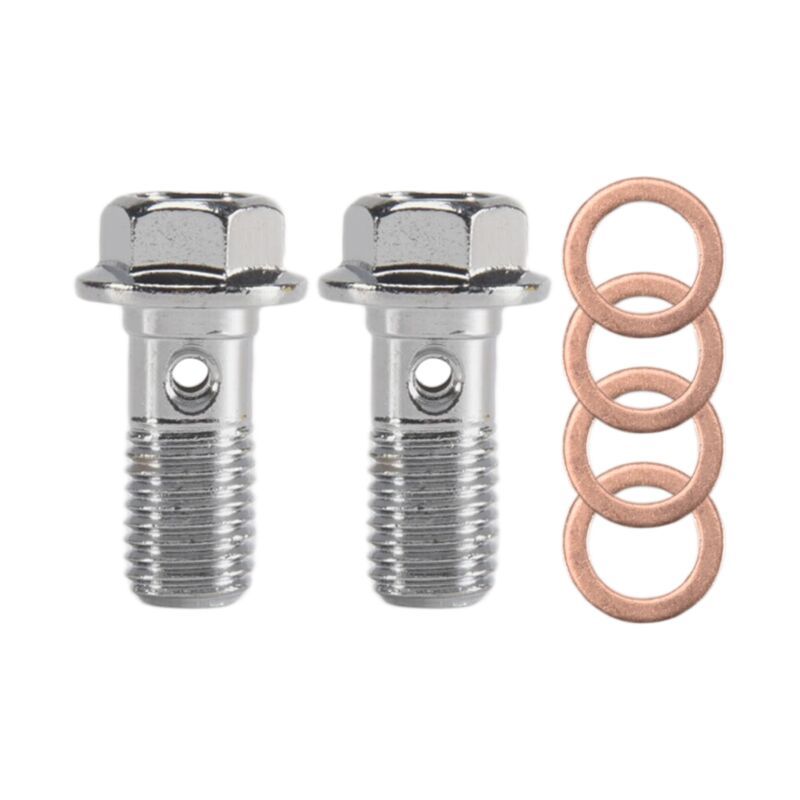 Motorcycle Stainless Steel M10 X 1.25 Banjo Bolts Brake Master Cylinder Screw Hose Hydraulic Clutch Caliper Bolt, Stainless Steel + Copper material - Image 2
