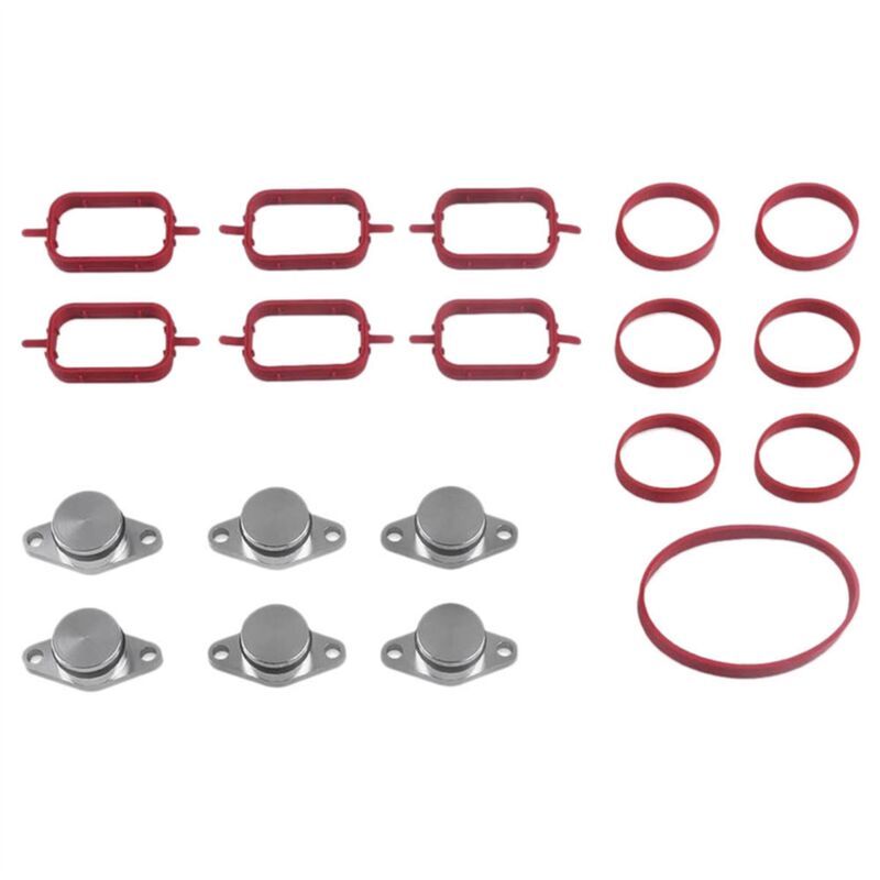 19 pcs Car Intake Manifold Blind Plugs and Gasket Kit 11612246945 for 525D 530D 535D X3 X5 X6 M47 M57N 1617790198, Aluminum Alloy + Rubber material - Image 1