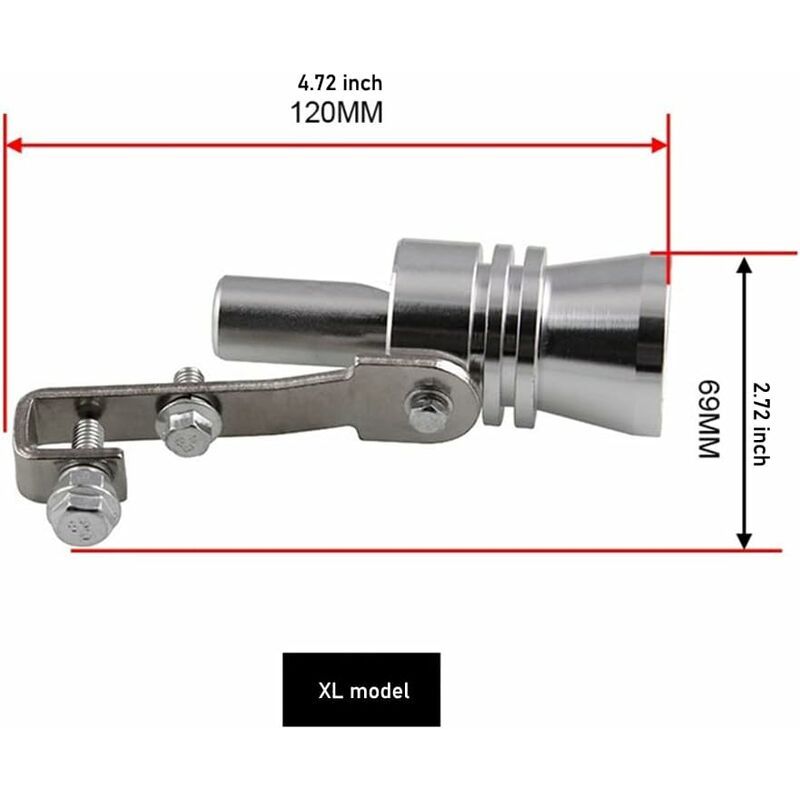 Universal Car Turbo Whistle Simulator, Aluminum Exhaust Whistle, Compatible with 56-85mm Pipe Diameter, Aluminum Alloy material - Image 2