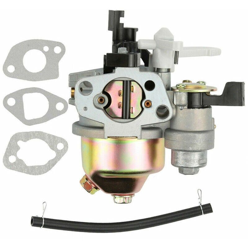Carburetor with Fuel Hose Gasket, Compatible with Honda GX160 GX168F GX200 5.5HP 6.5HP, Plastic + Metal material, Silver Color - Image 1