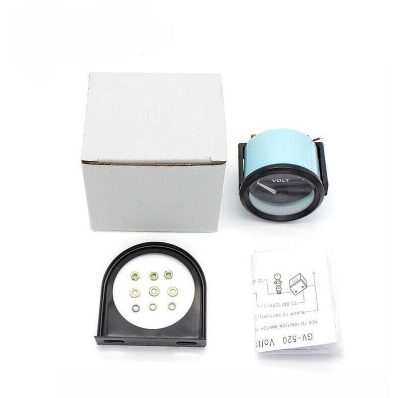 Universal 12V Voltmeter Gauge 52mm/2in (8-16V) for Car, Compatible with Most Vehicles, Aluminum Alloy material, Black/White Color Options - Image 5