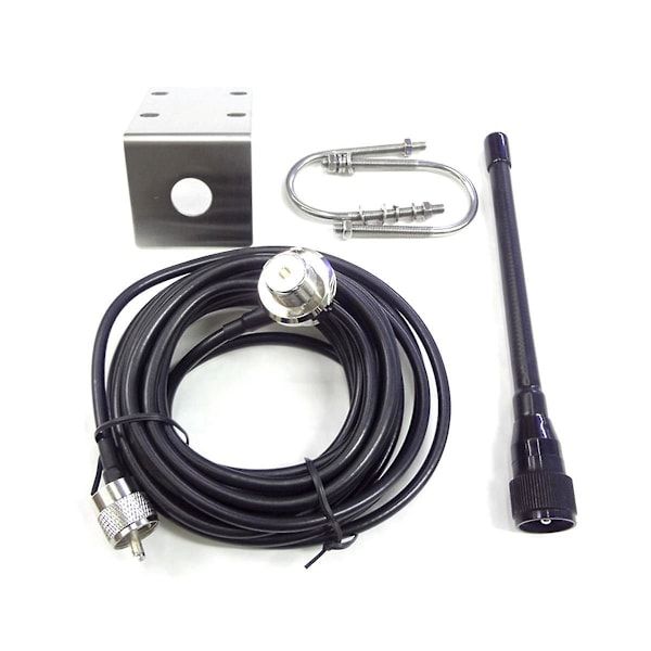 VHF Marine Antenna 156-163MHz Waterproof Rubber Mast Antenna With 5m Rg-58 Cable For Boat Sailboat Y, Stainless Steel + Rubber material - Image 1