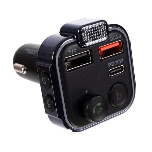 Bluetooth FM Transmitter & Charger 20w - For the car - Car charger, Aluminum + Plastic material, wireless audio upgrade - Image 5