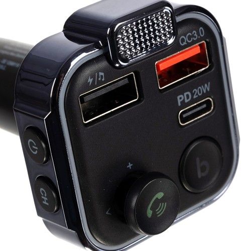 Bluetooth FM Transmitter & Charger 20w - For the car - Car charger, Aluminum + Plastic material, wireless audio upgrade - Image 6