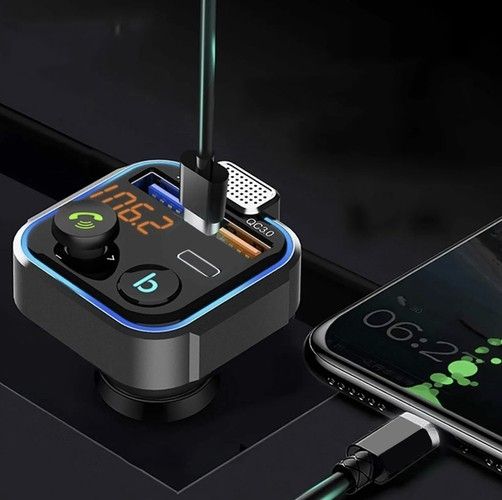 Bluetooth FM Transmitter & Charger 20w - For the car - Car charger, Aluminum + Plastic material, wireless audio upgrade - Image 8