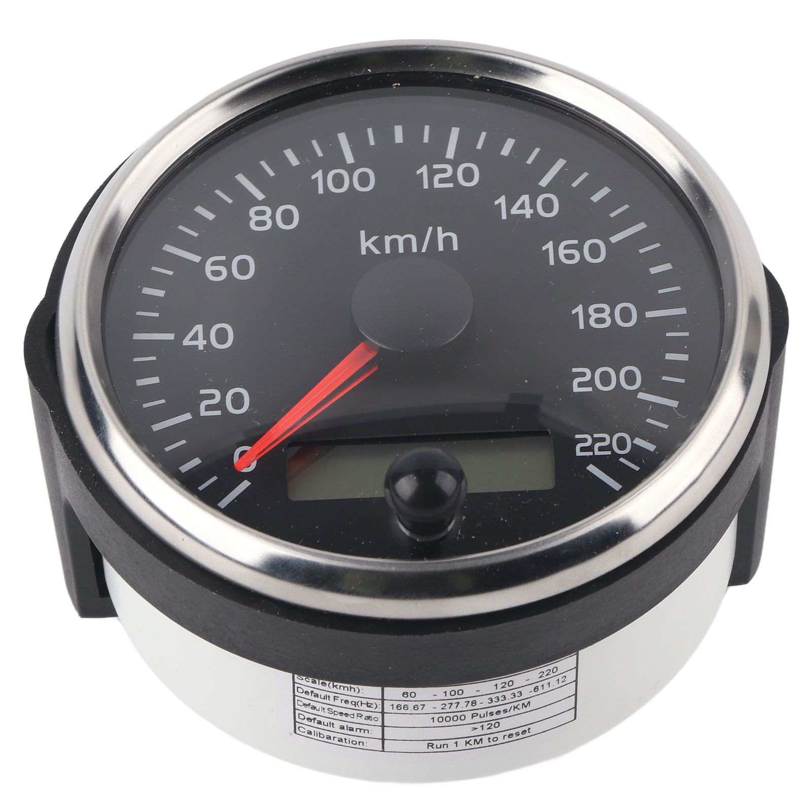 85mm Speedometer LCD Adjustable Waterproof 220KM/H for 12V/24V Car Truck Boat Motor, Stainless Steel + Plastic material, Black/White Color Options - Image 2