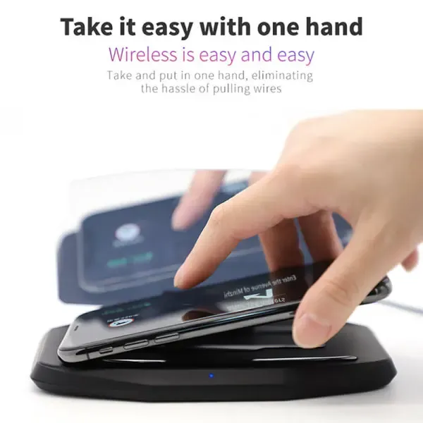 Wireless Charger Car HUD Head Up Display Phone Navigation Holder, ABS material, automotive replacement use, vehicle maintenance accessory - Image 4