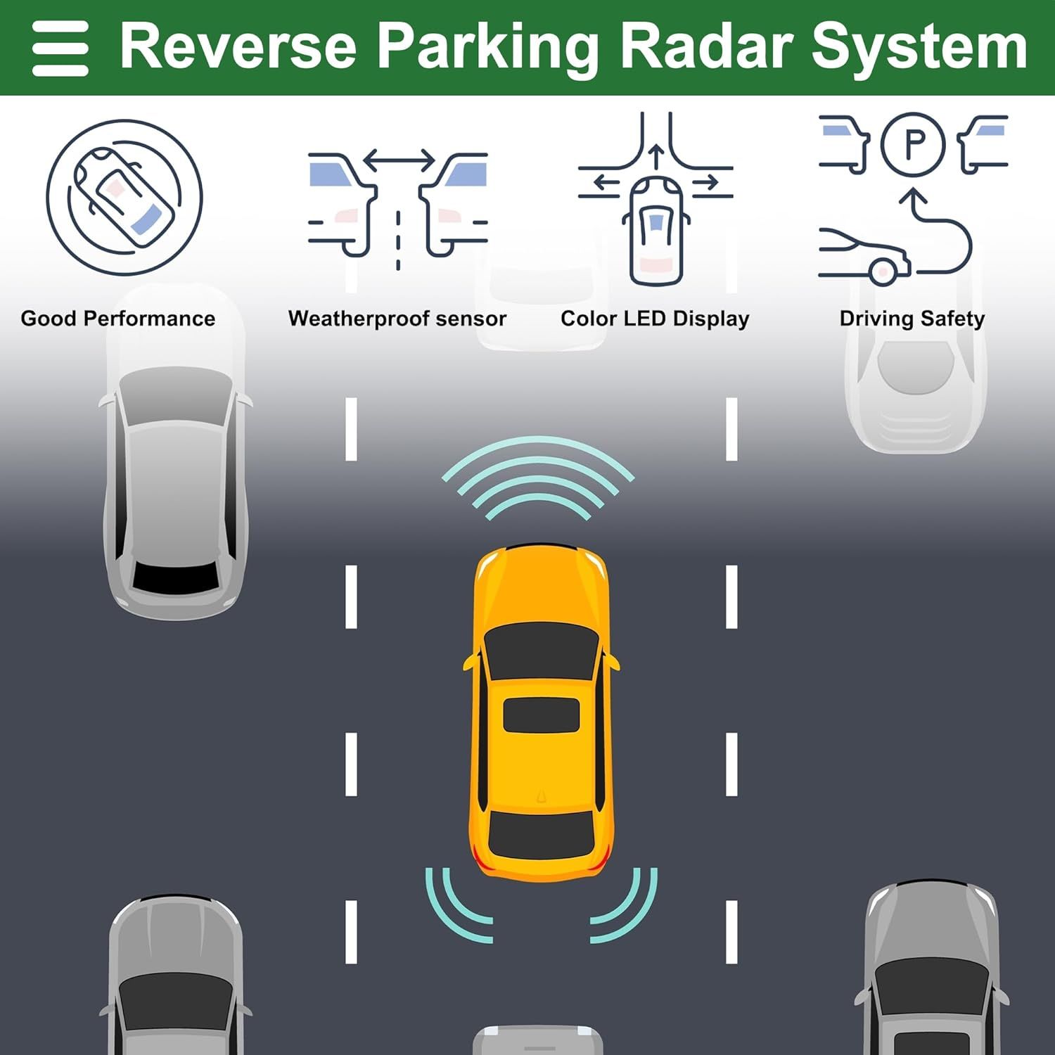 Car reversing sensor, auto parking system reversing radar, automotive replacement use, vehicle maintenance accessory - Image 2